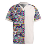 African Ndebele Art Patterns Rugby Jersey Beige Half Style