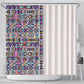 African Ndebele Art Patterns Shower Curtain Beige Half Style