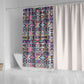 African Ndebele Art Patterns Shower Curtain Beige Half Style