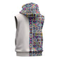 African Ndebele Art Patterns Sleeveless Hoodie Beige Half Style