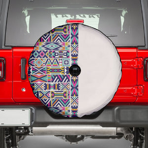 African Ndebele Art Patterns Spare Tire Cover Beige Half Style
