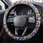 African Ndebele Art Patterns Steering Wheel Cover Beige Half Style