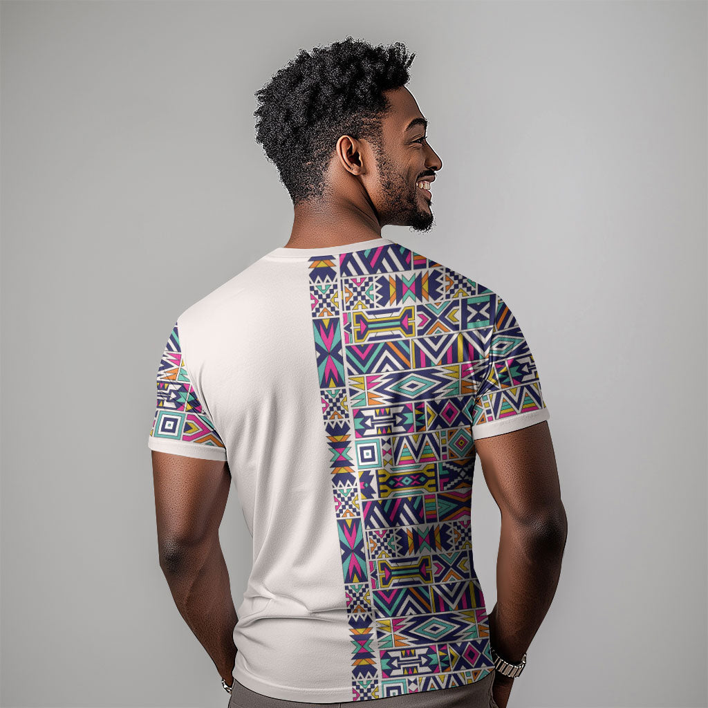 African Ndebele Art Patterns T shirt Beige Half Style