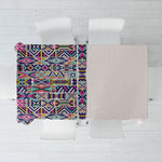African Ndebele Art Patterns Tablecloth Beige Half Style