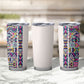 African Ndebele Art Patterns Tumbler Cup Beige Half Style
