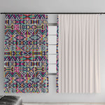 African Ndebele Art Patterns Window Curtain Beige Half Style