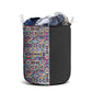 African Ndebele Art Patterns Laundry Basket Black Half Style