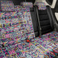 African Ndebele Art Patterns Back Car Seat Cover Black Half Style