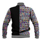 African Ndebele Art Patterns Baseball Jacket Black Half Style