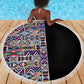 African Ndebele Art Patterns Beach Blanket Black Half Style