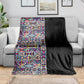 African Ndebele Art Patterns Blanket Black Half Style