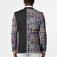 African Ndebele Art Patterns Blazer Black Half Style