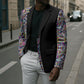 African Ndebele Art Patterns Blazer Black Half Style