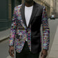 African Ndebele Art Patterns Blazer Black Half Style
