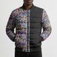 African Ndebele Art Patterns Bomber Puffer Jacket Black Half Style