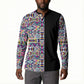African Ndebele Art Patterns Button Sweatshirt Black Half Style
