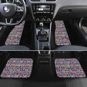 African Ndebele Art Patterns Car Mats Black Half Style