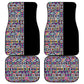 African Ndebele Art Patterns Car Mats Black Half Style