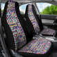 African Ndebele Art Patterns Car Seat Cover Black Half Style