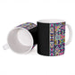 African Ndebele Art Patterns Ceramic Mug Black Half Style