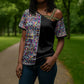 African Ndebele Art Patterns Cross Shoulder Shirt Black Half Style