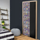 African Ndebele Art Patterns Door Cover Black Half Style