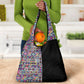 African Ndebele Art Patterns Grocery Bag Black Half Style