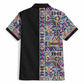 African Ndebele Art Patterns Hawaiian Shirt Black Half Style
