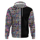 African Ndebele Art Patterns Hoodie Black Half Style
