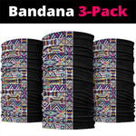 African Ndebele Art Patterns Neck Gaiter Black Half Style