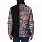 African Ndebele Art Patterns Padded Jacket Black Half Style
