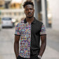 African Ndebele Art Patterns Polo Shirt Black Half Style