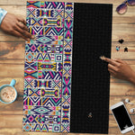 African Ndebele Art Patterns Puzzle Black Half Style