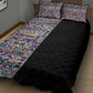 African Ndebele Art Patterns Quilt Bed Set Black Half Style