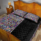 African Ndebele Art Patterns Quilt Bed Set Black Half Style
