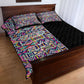 African Ndebele Art Patterns Quilt Bed Set Black Half Style