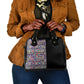African Ndebele Art Patterns Shoulder Handbag Black Half Style