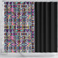 African Ndebele Art Patterns Shower Curtain Black Half Style