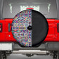 African Ndebele Art Patterns Spare Tire Cover Black Half Style