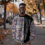African Ndebele Art Patterns Sweatshirt Black Half Style