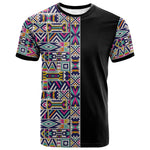 African Ndebele Art Patterns T shirt Black Half Style