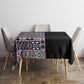 African Ndebele Art Patterns Tablecloth Black Half Style