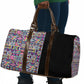 African Ndebele Art Patterns Travel Bag Black Half Style