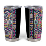 African Ndebele Art Patterns Tumbler Cup Black Half Style