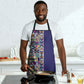 African Ndebele Art Patterns Apron Navy Blue Half Style
