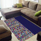 African Ndebele Art Patterns Area Rug Navy Blue Half Style