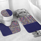 African Ndebele Art Patterns Bathroom Set Navy Blue Half Style