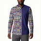 African Ndebele Art Patterns Button Sweatshirt Navy Blue Half Style