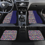 African Ndebele Art Patterns Car Mats Navy Blue Half Style