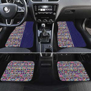 African Ndebele Art Patterns Car Mats Navy Blue Half Style